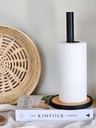 PORTA ROLLO BLACK IRON BASE BAMBOO 15X32 CM