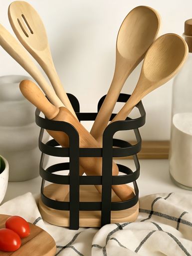 PORTA UTENSILIOS CAROL NEGRO BASE BAMBOO