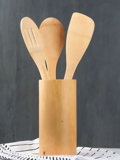 PORTA UTENSILIOS REDONDO LISO BAMBOO 12X9CM