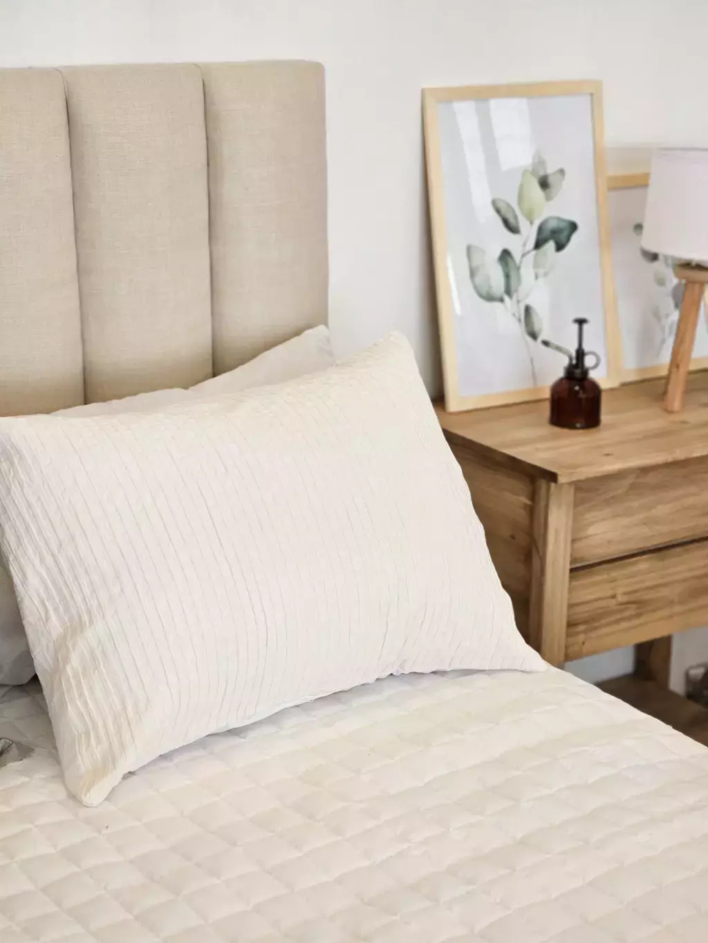 RESPALDO DE CAMA CANELON NATURAL 140