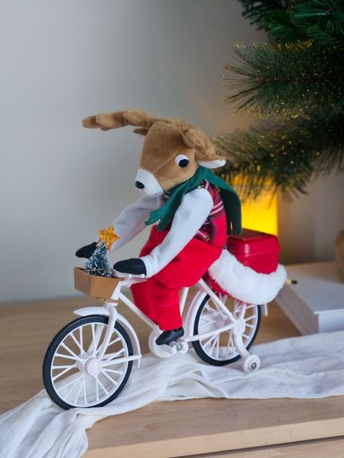 [AAH298] Reno de Peluche en Bicicleta