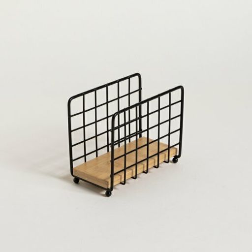 SERVILLETERO NEGRO VERTICAL BASE BAMBOO
