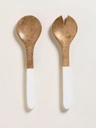 SET DE CUCHARA Y TENEDOR DE MADERA ESMALTADA SAHA