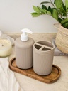 SET DE DISPENSER + VASO PORTA CEPILLO - BEIGE