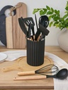 SET UTENSILIOS 12 PIEZAS SILICONA Y MADERA NEGRO