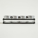 SET X 4 ESPECIEROS EN RACK DE METAL NEGRO 27 X 8 X 6,5 CM