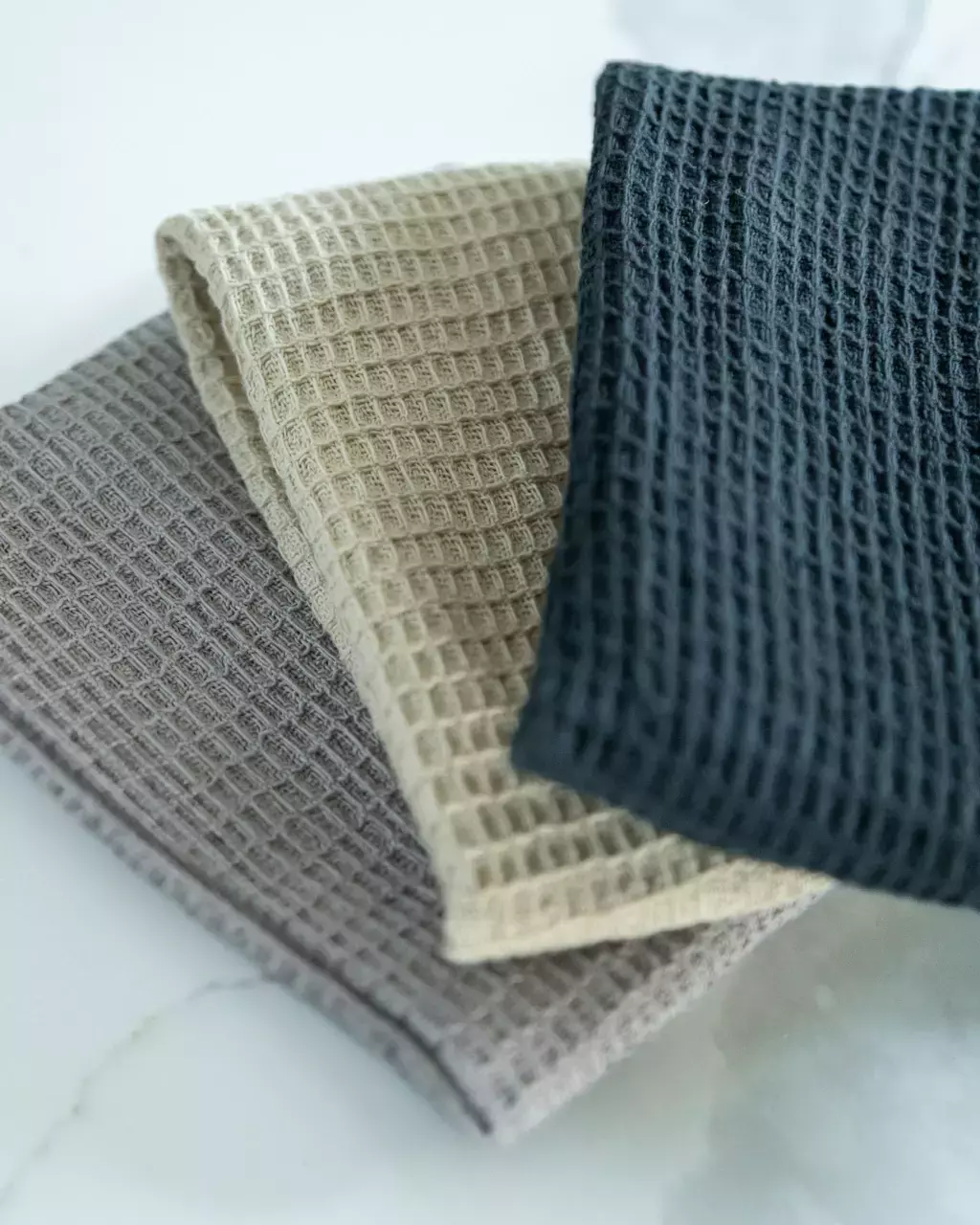 SET X3 REPASADORES WAFFLE Gris Elefante - Gris Perla - Beige