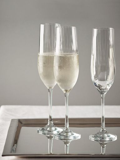 SET X6 COPAS CHAMPAGNE CRISTAL BOHEMIA