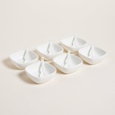 SET X6 COPETINEROS DE PORCELANA BLANCOS