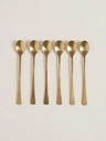 SET X6 CUCHARAS DE ACERO DORADO OVAL