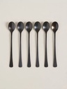 SET X6 CUCHARAS DE ACERO NEGRO OVAL