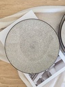SET X6 PLATO POSTRE PORCELANA PEDRA ROCHA BEIGE 20 CM