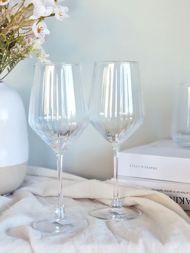 Set x 6 Copas Deliglas Rayado Transparente 510 ml