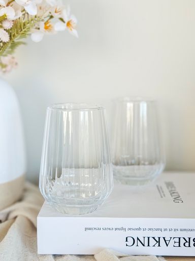 Set x 6 Vasos Deliglas Rayado Transparente 390 ml