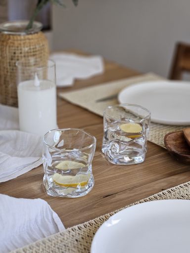 Set x 6 Vasos Vidrio Irregulares