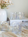 Set x 6 Vasos Vidrio Perlados Irregulares