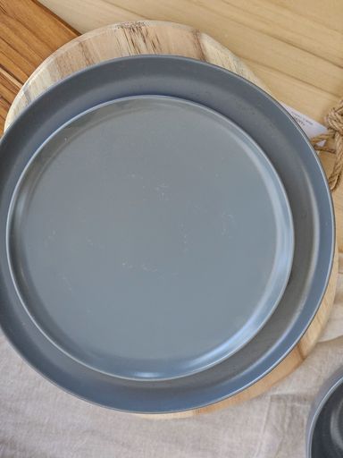 Set x6 platos postre gris oscuro satinado