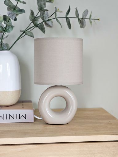 VELADOR NATURAL BASE CIRCULAR CERAMICA