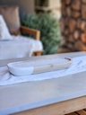 Vela en Cuenco Madera y Blanco 50 cm