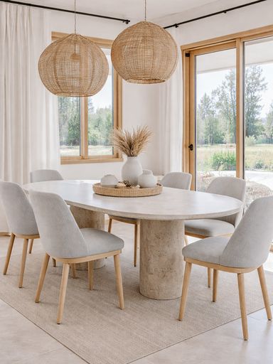 Silla Shine de Haya Tapizada en Lino Gris