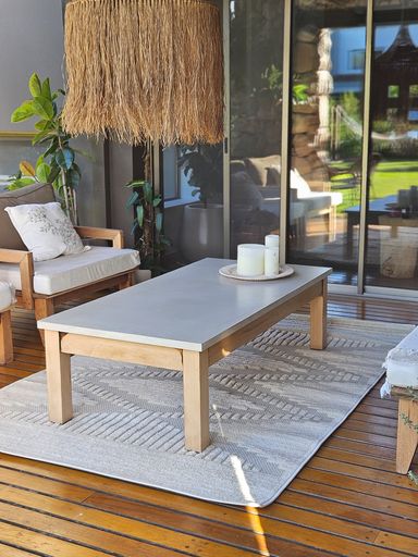 [AAH782] Alfombra apta exterior natural rombos 160x235 cm
