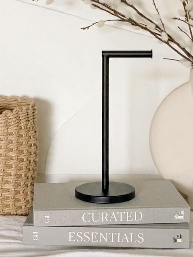 Porta rollo papel higienico plegable negro
