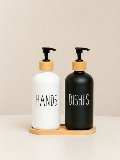 Set x 2 Dispenser de cocina Friendy vidrio 7x22 cm