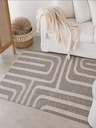 Alfombra pelo corto con laberintos natural y gris