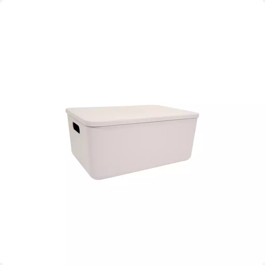 CAJA ORGANIZADORA TAPA PLASTICA 8 LITROS BEIGE