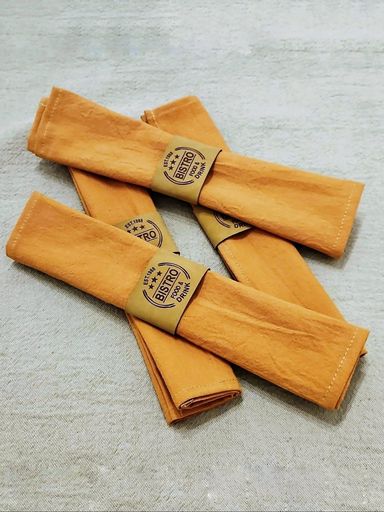 PACK X4 SERVILLETAS TUSSOR BISTRO Canela