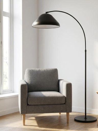 [AAI0156] Lampara de pie Gloss Negro Grafito