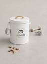 Lata para alimento de mascotas con cuchara de metal