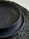 SET X6 PLATO HONDO ORGANICA LINHAS NEGRO 22CM Variante SET X6 PLATO HONDO ORGANICA LINHAS NEGRO 22CM