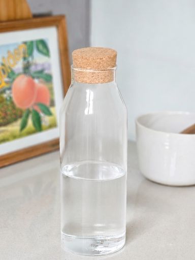 Botella de Vidrio tapon Corcho 1l lisa