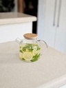 Tetera de vidrio con tapa de bambu 1500ml