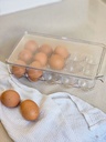 Huevera para 15 huevos con tapa rayada 37x15x7,5