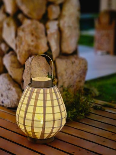 Fanal  De bambu y Lino 30x23