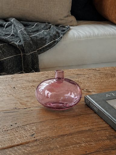[AAI632] Florero de vidrio 8x11 rosado