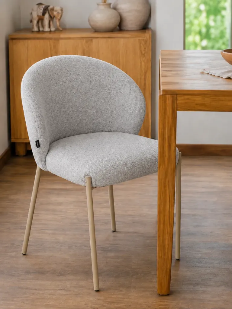[AAI636] Silla Noha Gris Claro Base Capuccino