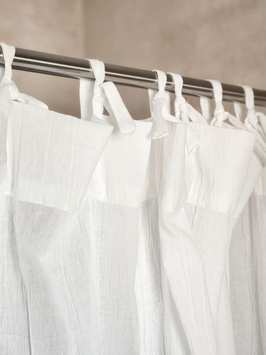 CORTINA DE GASA LAZOS BLANCO - OUTLET