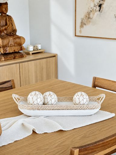 Bandeja Alargada Rattan Ponto Med