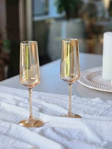 set x6 Copas champagne Doradas 250ml