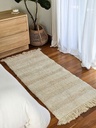ALFOMBRA ALGODON NATURAL FRANJAS PELOS CON FLECOS 55X140 CM