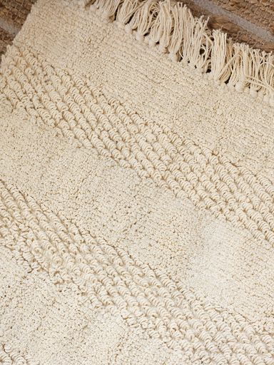 ALFOMBRA ALGODÓN NATURAL CON FLECOS