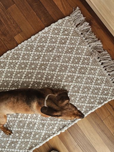 ALFOMBRA BEIGE TRAMA RED BLANCO 50X80