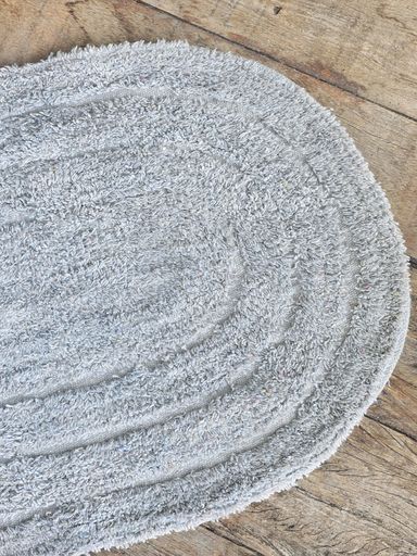 ALFOMBRA DE BAÑO OVALADA GRIS