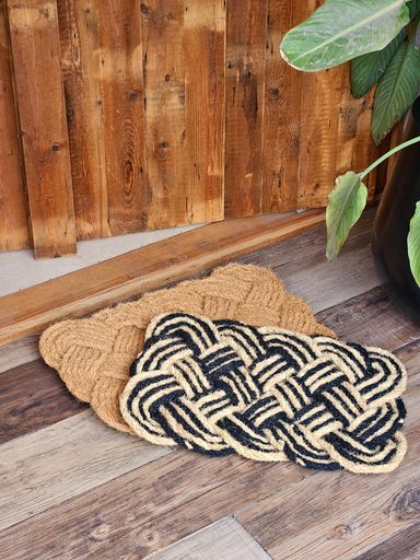ALFOMBRA FIBRA DE COCO TRENZA Trenza Negro/Yute