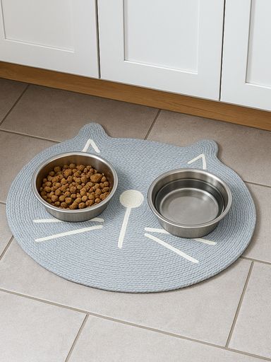 ALFOMBRA GATO 35X45 CM GRIS CLARO