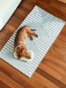 ALFOMBRA GRIS CON TRAMADO BLANCO 50X80
