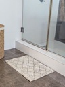 ALFOMBRA PELO CORTO NATURAL ROMBOS GRISES 40X60 CM